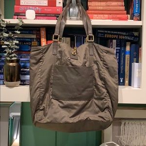 Marc by Marc Jacobs Tote Bag‎ Nylon Leather Trim Olive Green Commuter